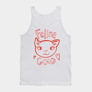 Feline Good Kitty Cat illustration Tank Top